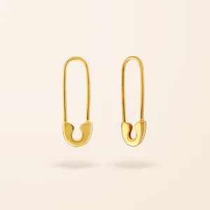 10K Gold Safety Pin Earrings