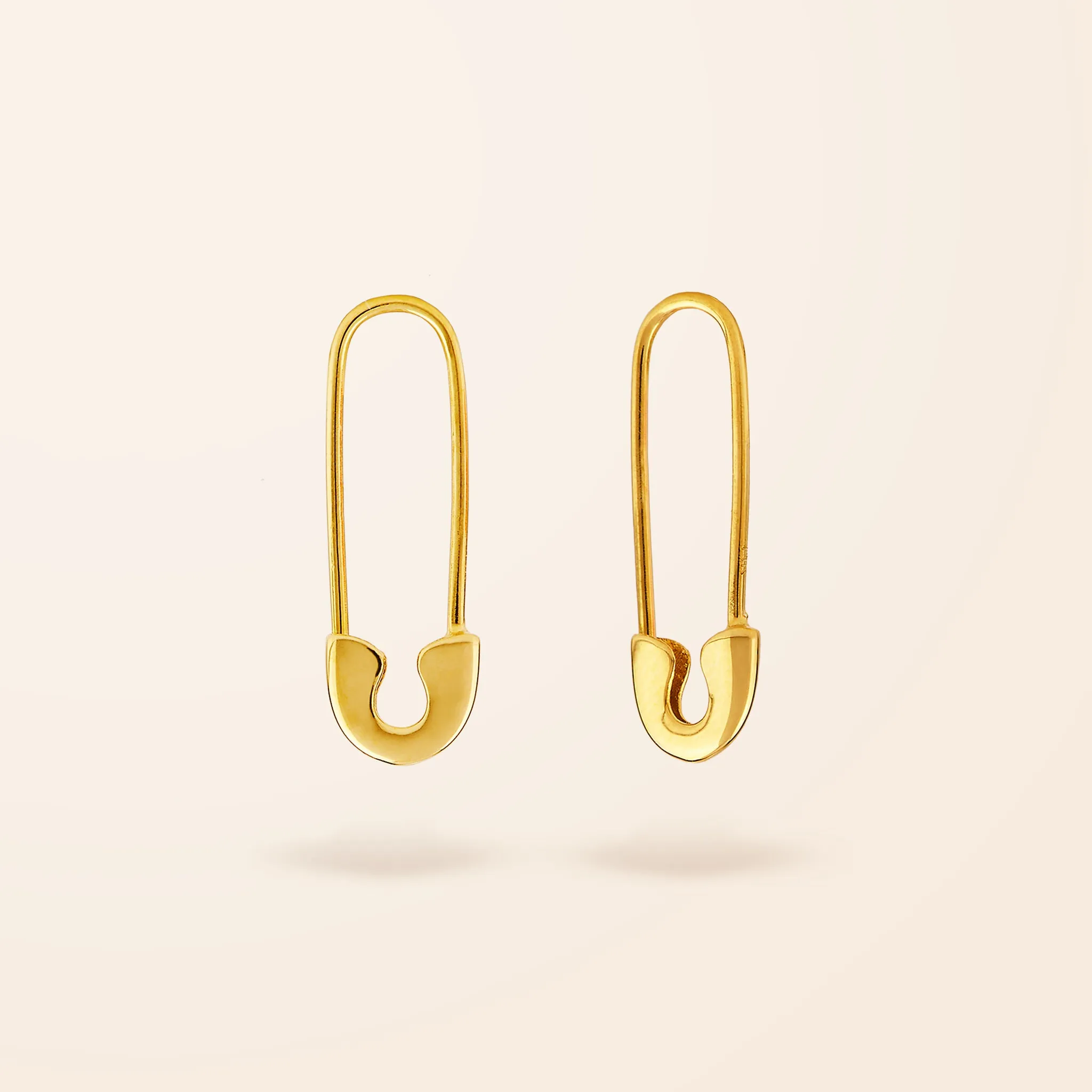 10K Gold Safety Pin Earrings