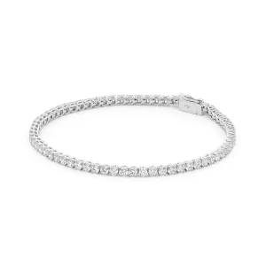 18ct White Gold 4.00ct Claw Set Diamond Tennis Bracelet