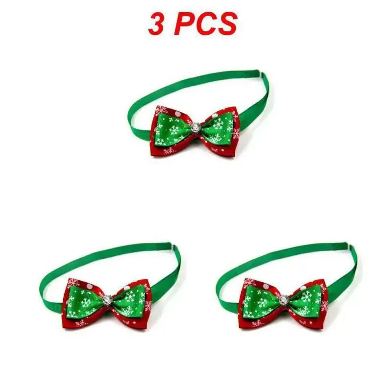 Adjustable Christmas Pet Collar with Bow Tie