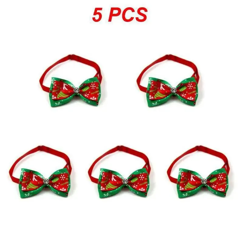 Adjustable Christmas Pet Collar with Bow Tie