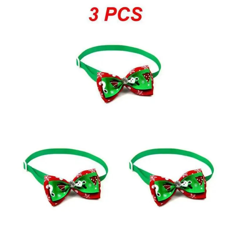 Adjustable Christmas Pet Collar with Bow Tie