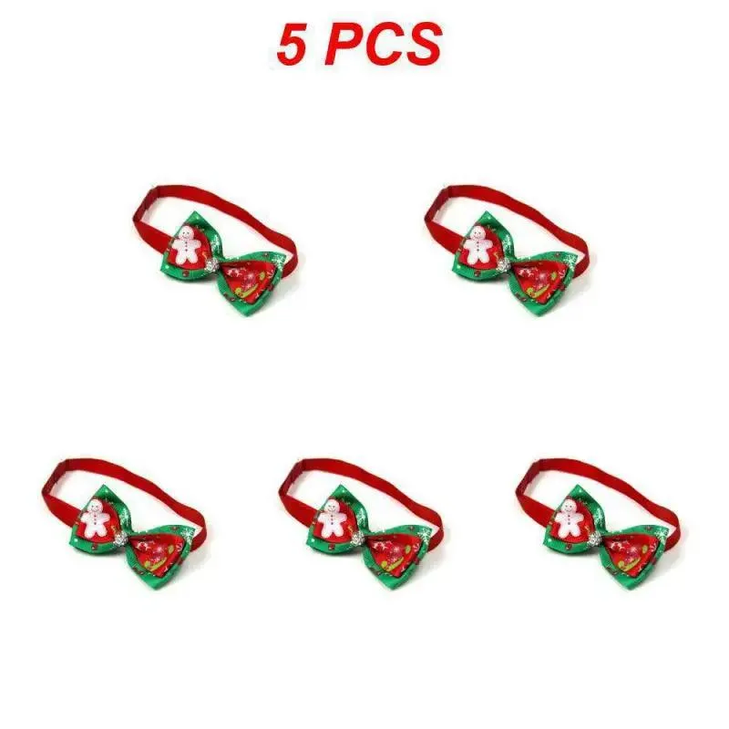 Adjustable Christmas Pet Collar with Bow Tie