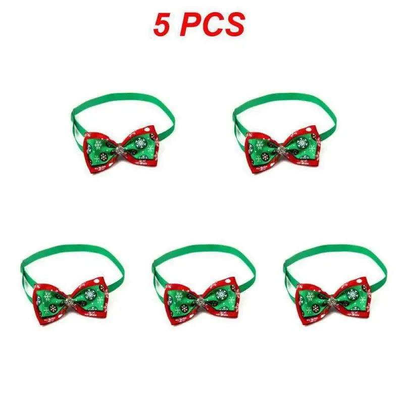 Adjustable Christmas Pet Collar with Bow Tie