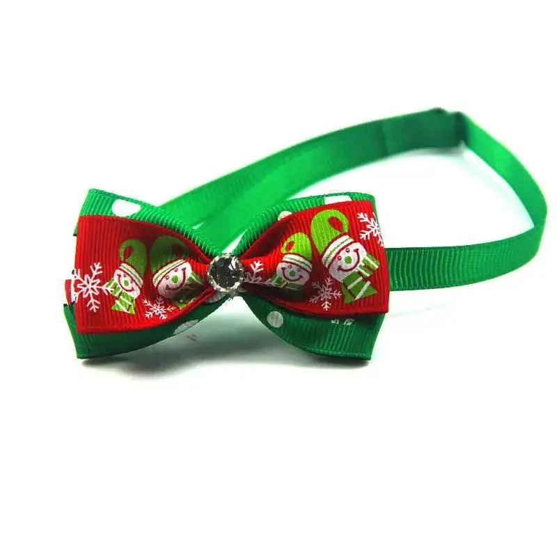 Adjustable Christmas Pet Collar with Bow Tie