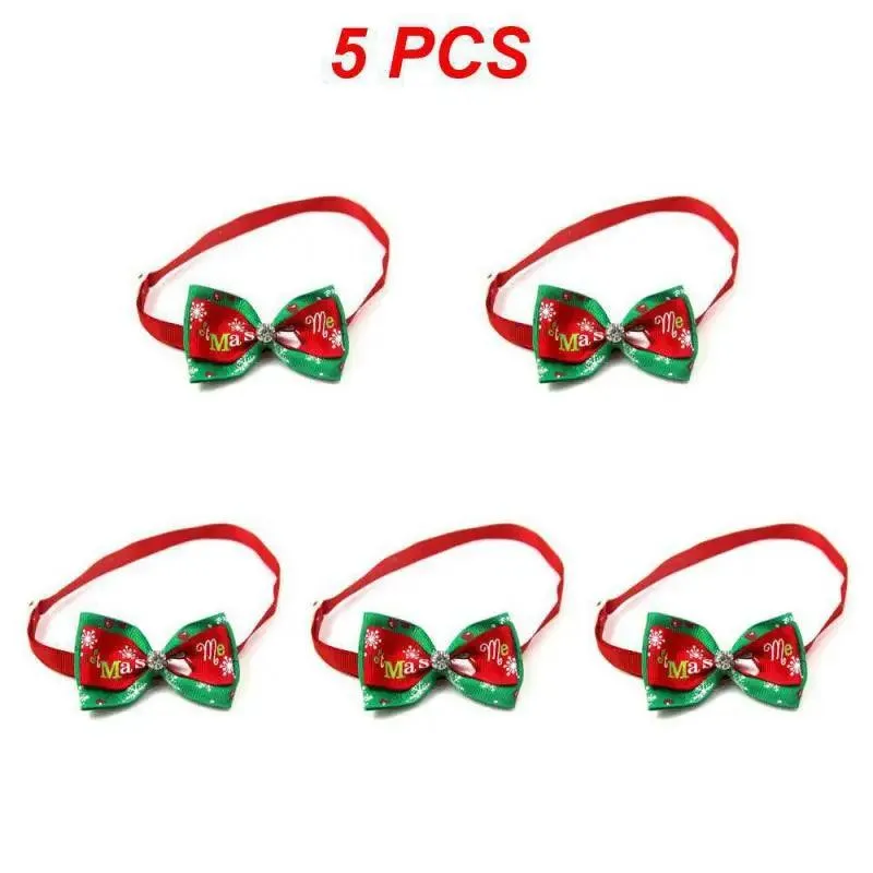 Adjustable Christmas Pet Collar with Bow Tie