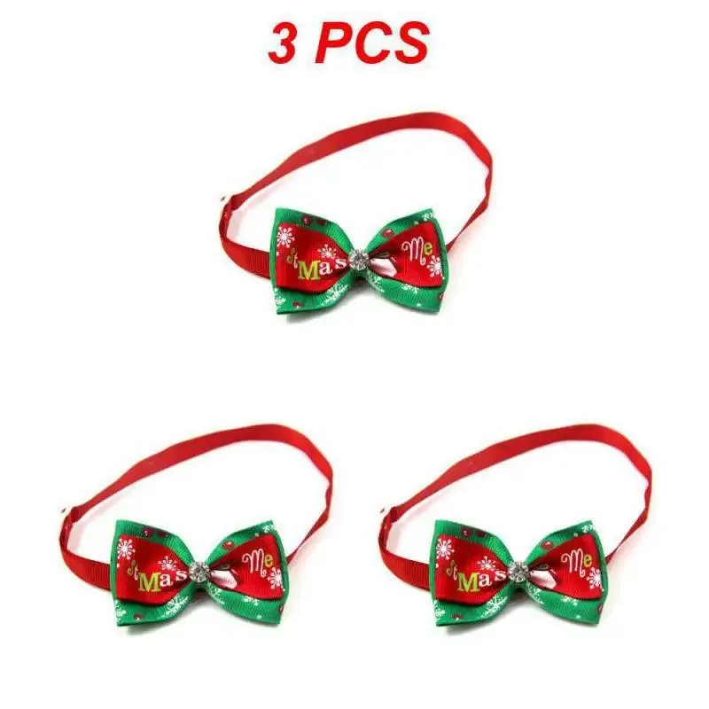 Adjustable Christmas Pet Collar with Bow Tie