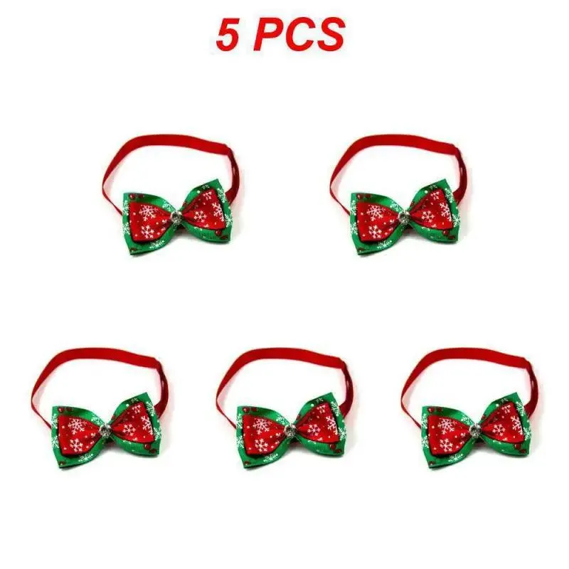 Adjustable Christmas Pet Collar with Bow Tie