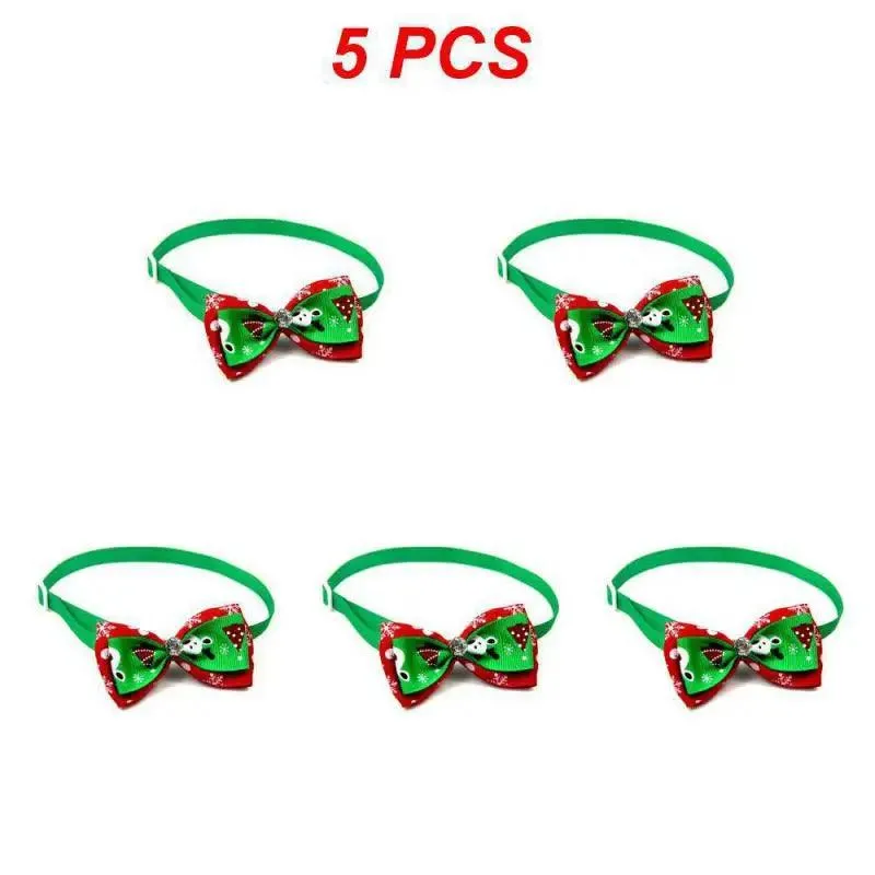 Adjustable Christmas Pet Collar with Bow Tie