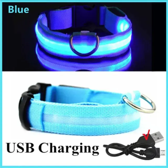 Adjustable Flashing Glowing Dog Collar