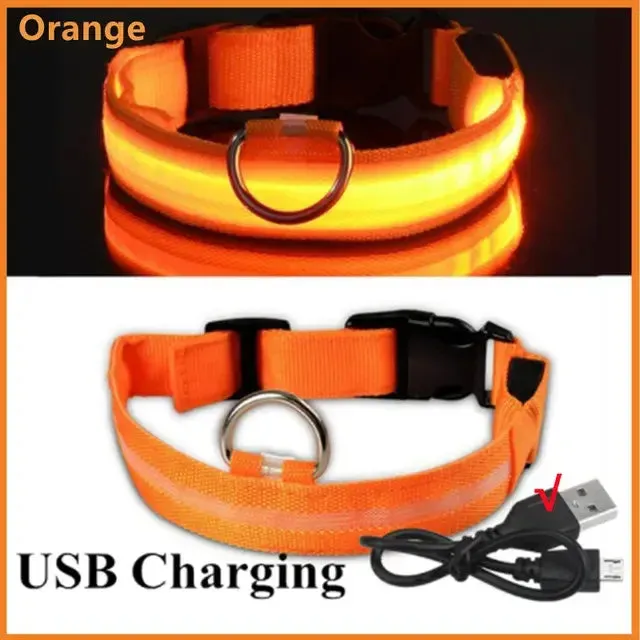 Adjustable Flashing Glowing Dog Collar