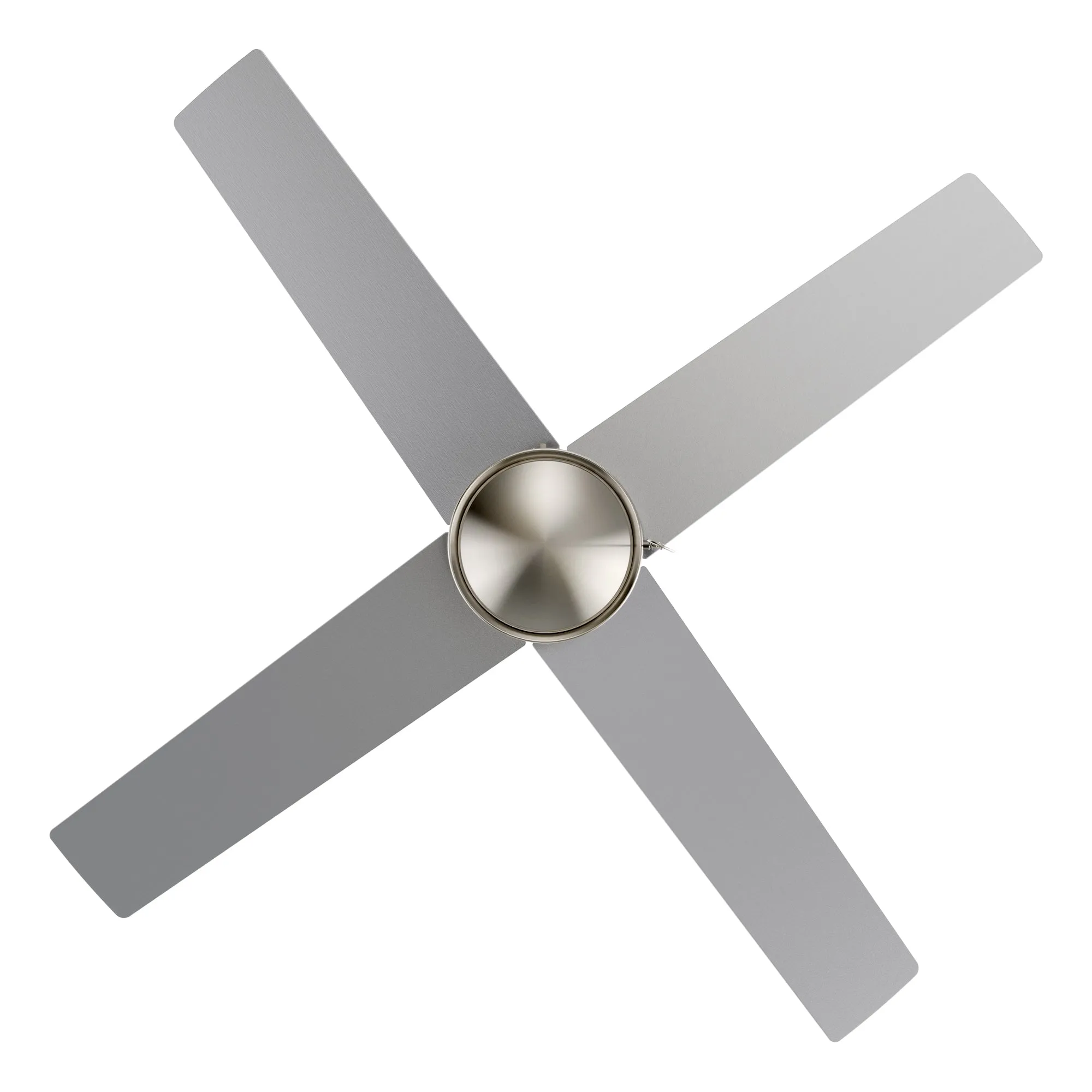 ASCOTT 52 inch 4-Blade Ceiling Fan with Pull Chain - Silver/Silver (No light)