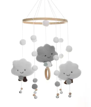 Baby Cot Mobile - Gray Cloudy