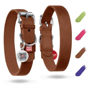 Brown Long Lasting Leather Dog Collar for Small and Medium Dogs 1215 inch Neck