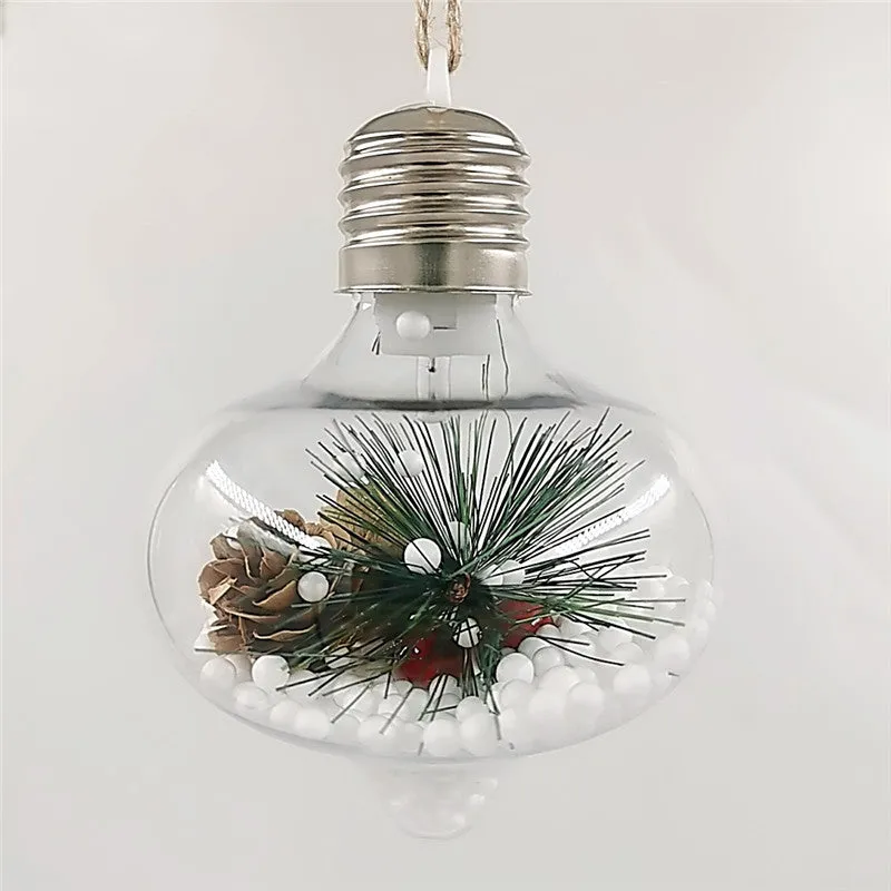 Bulk 5pcs Light Up Clear Xmas Ball Ornaments Hanging Ornaments Wholesale