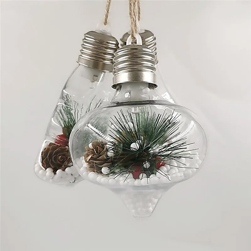 Bulk 5pcs Light Up Clear Xmas Ball Ornaments Hanging Ornaments Wholesale