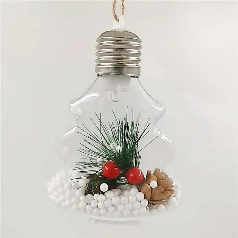 Bulk 5pcs Light Up Clear Xmas Ball Ornaments Hanging Ornaments Wholesale