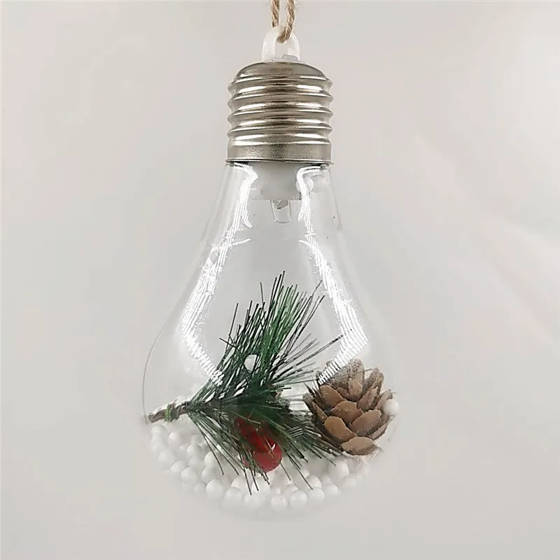 Bulk 5pcs Light Up Clear Xmas Ball Ornaments Hanging Ornaments Wholesale