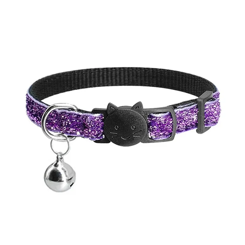 Cat Collar With Bell Dog Collar For Cats Kittens Pet Collars Cat Leashes Puppy Solid Adjustable Collar For Cat Pet Lead Supplies