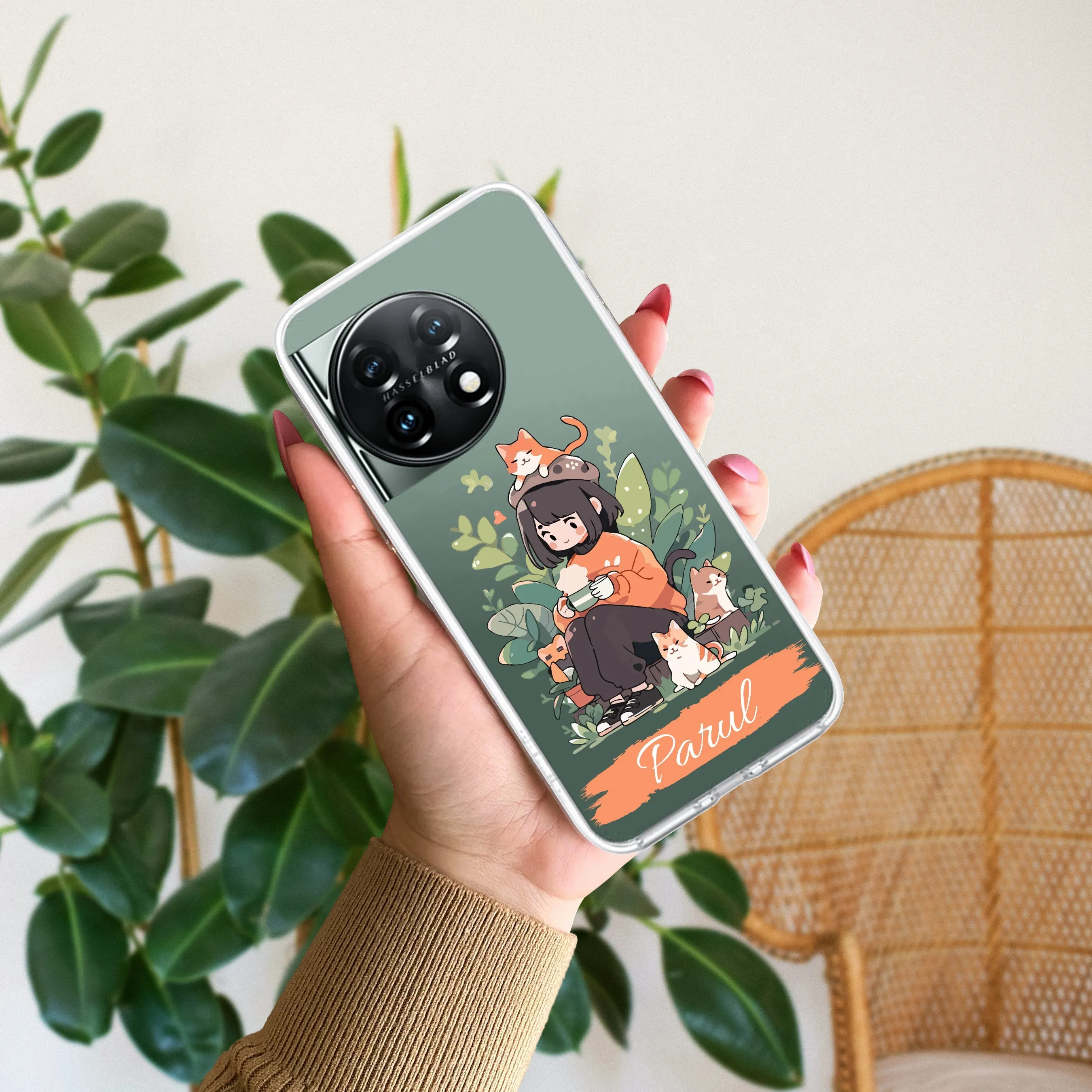 Cat Lover Customize Transparent Silicon Case For OnePlus