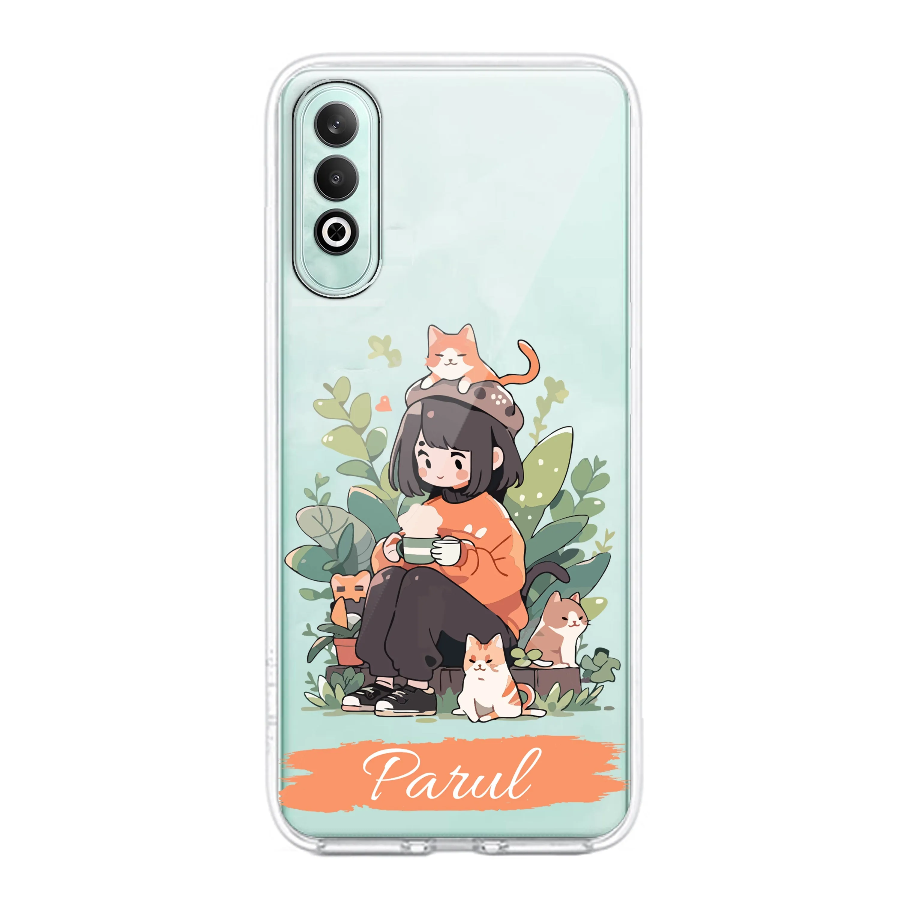 Cat Lover Customize Transparent Silicon Case For OnePlus