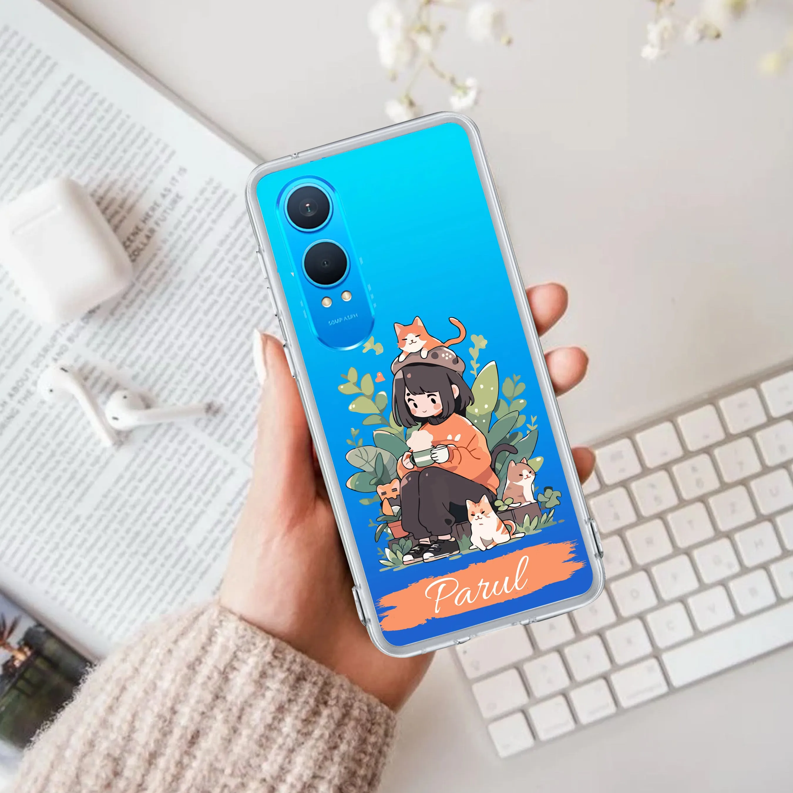 Cat Lover Customize Transparent Silicon Case For OnePlus