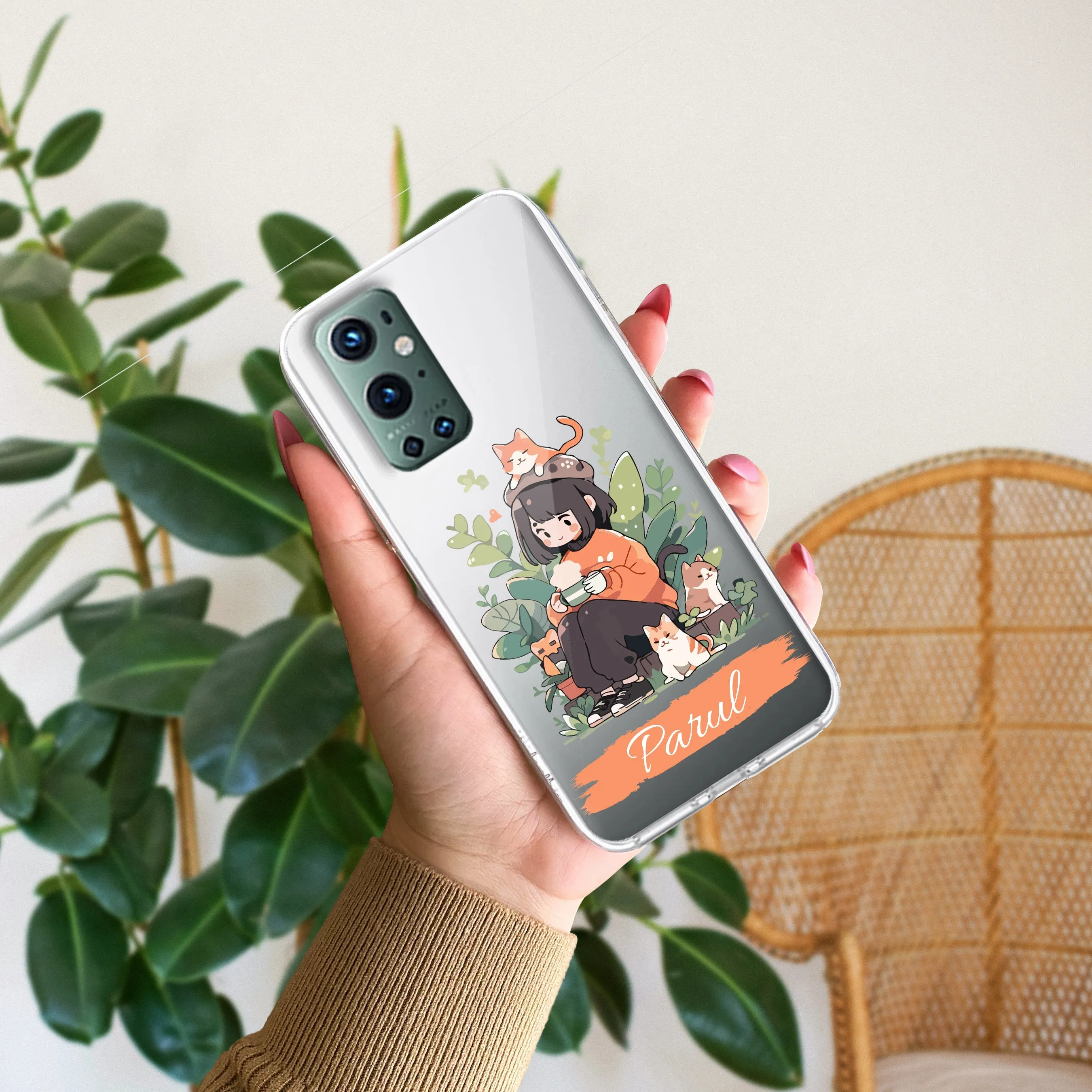 Cat Lover Customize Transparent Silicon Case For OnePlus