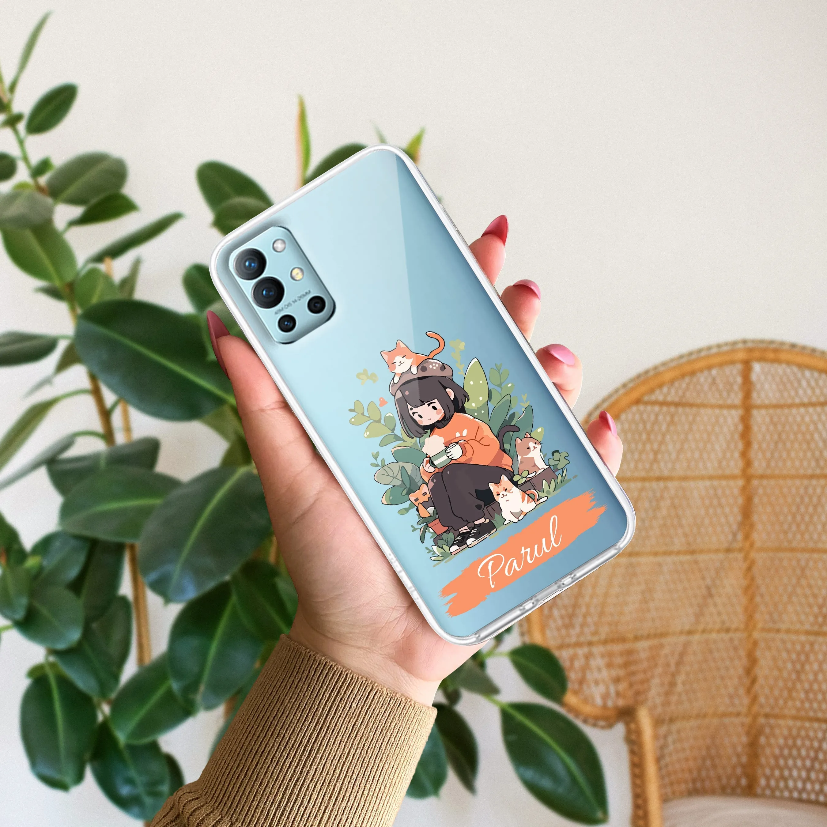 Cat Lover Customize Transparent Silicon Case For OnePlus