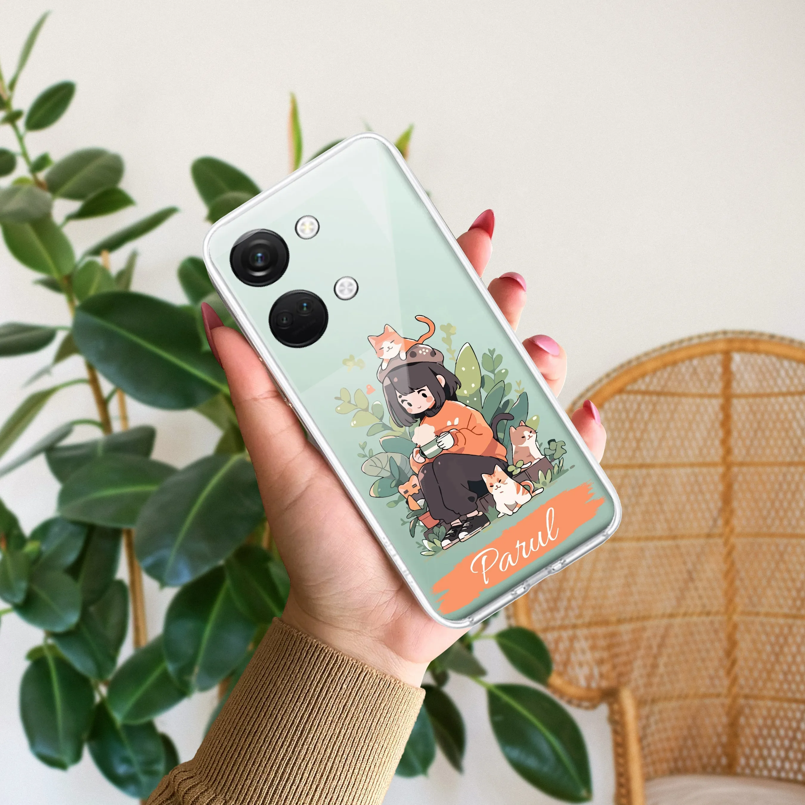 Cat Lover Customize Transparent Silicon Case For OnePlus