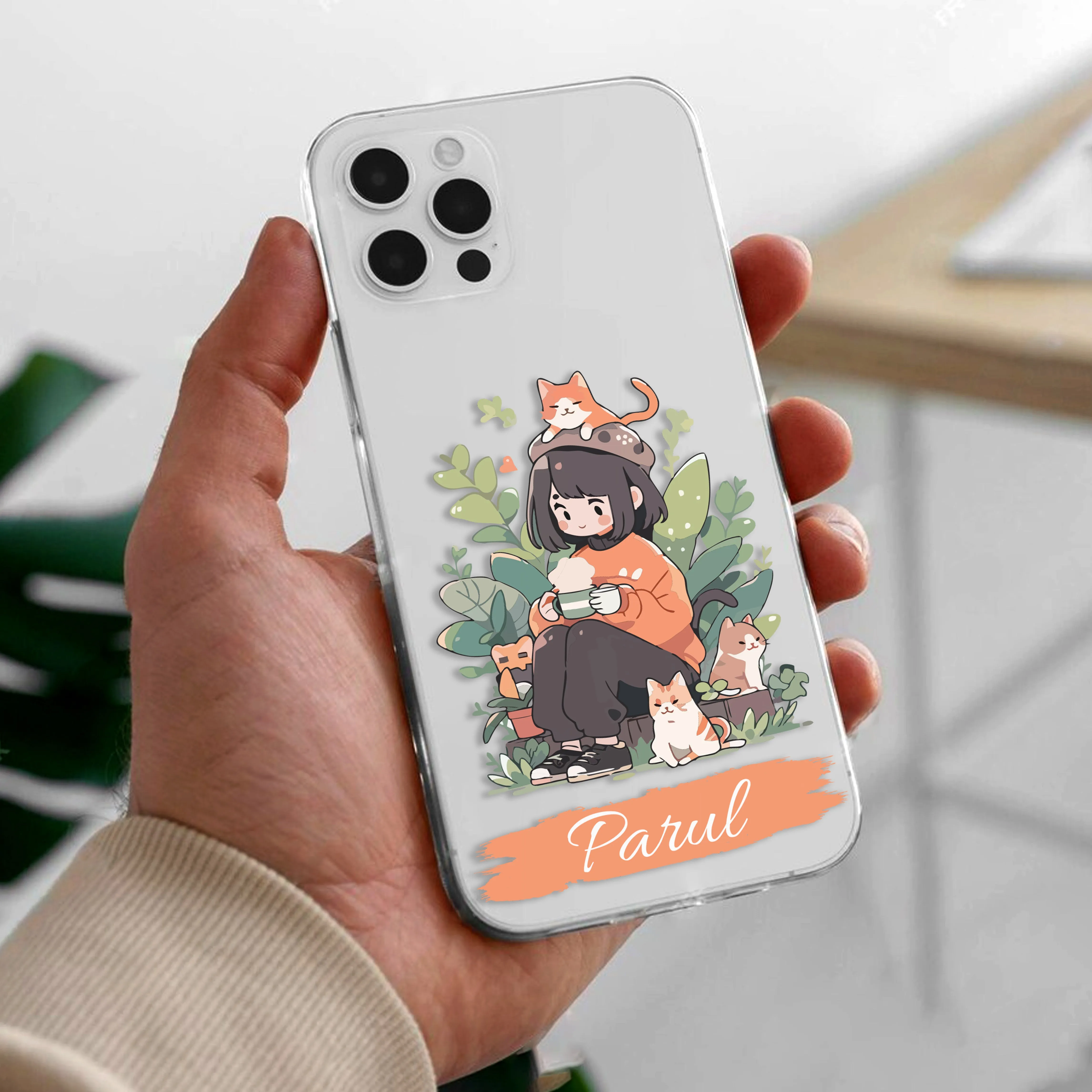 Cat Lover Customize Transparent Silicon Case For OnePlus