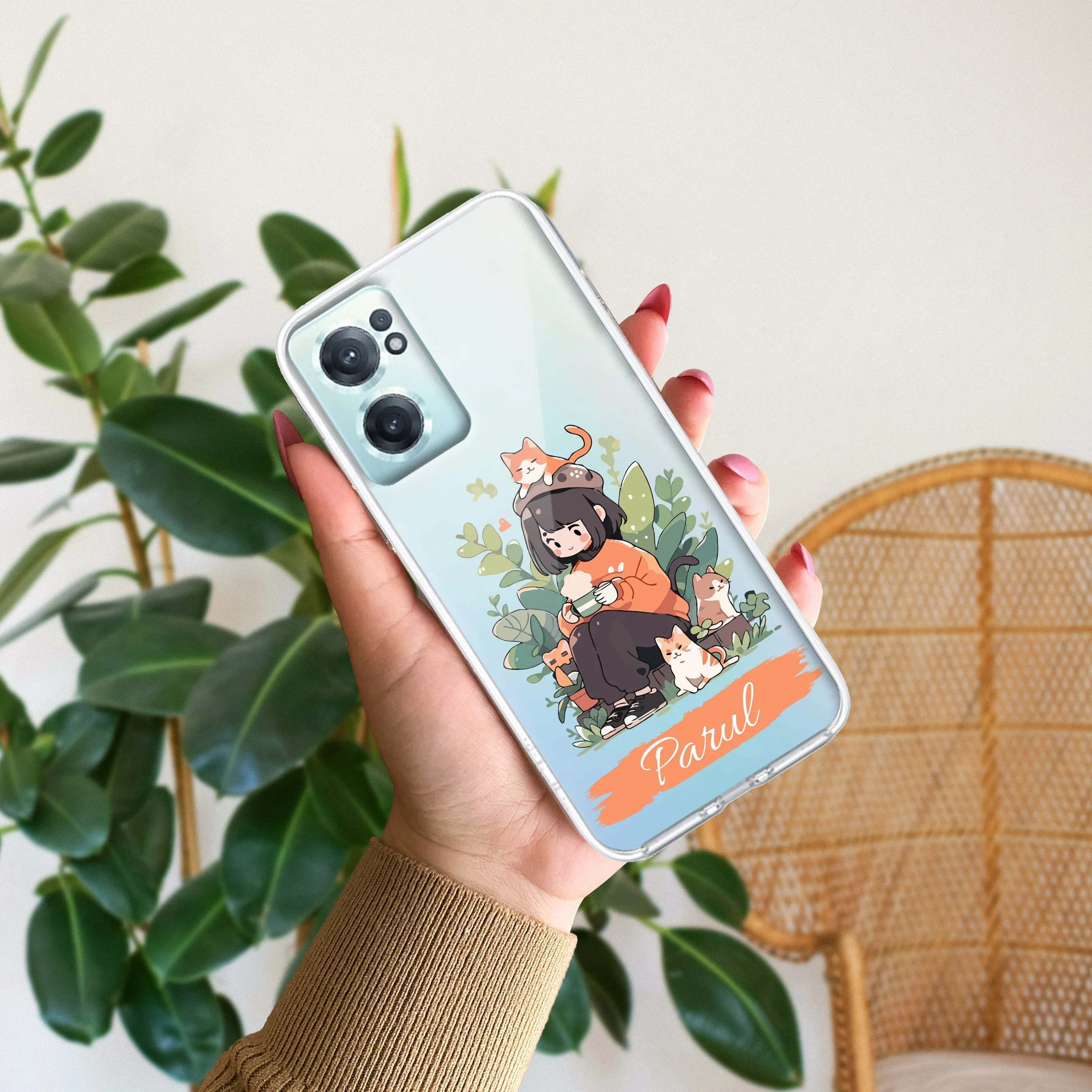 Cat Lover Customize Transparent Silicon Case For OnePlus