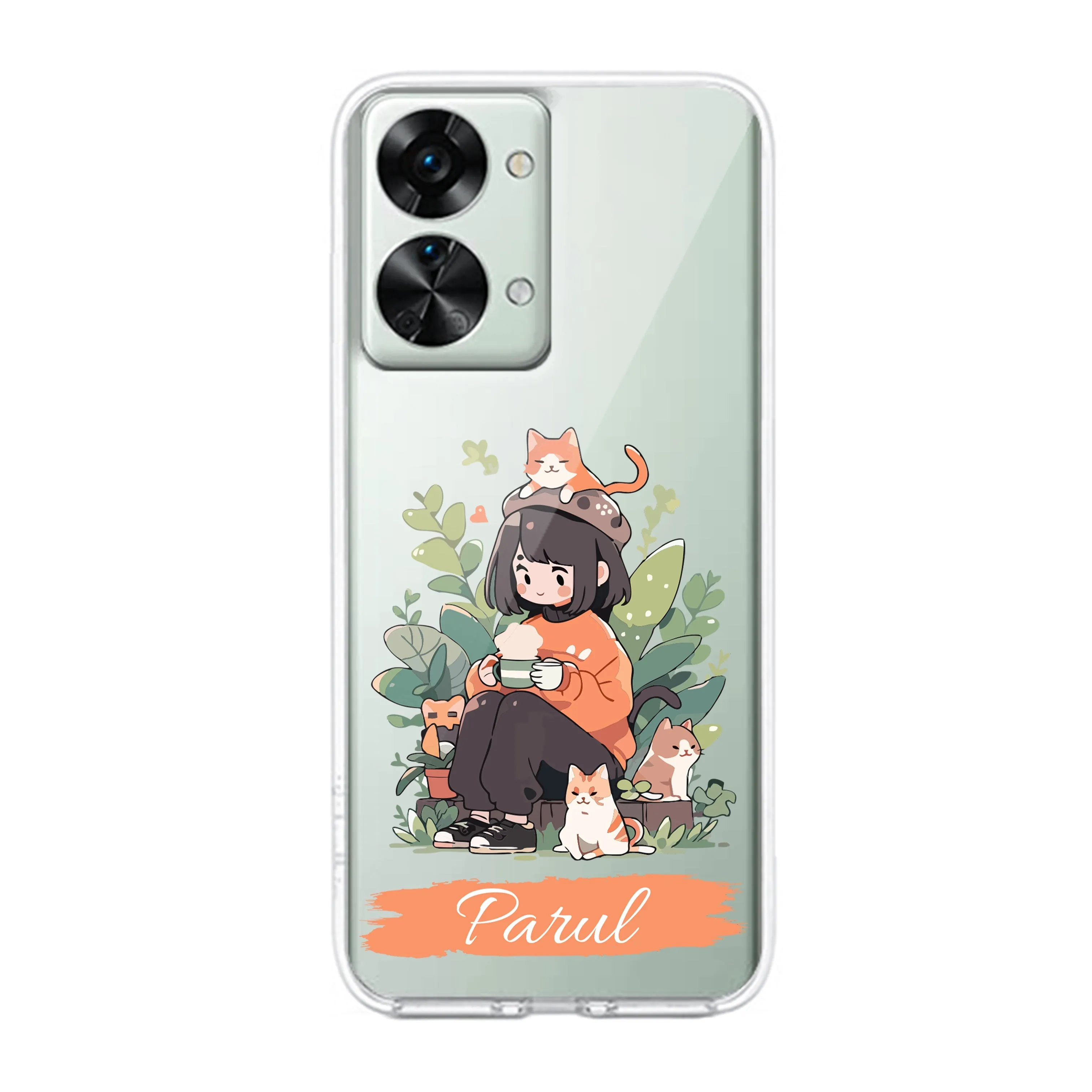 Cat Lover Customize Transparent Silicon Case For OnePlus