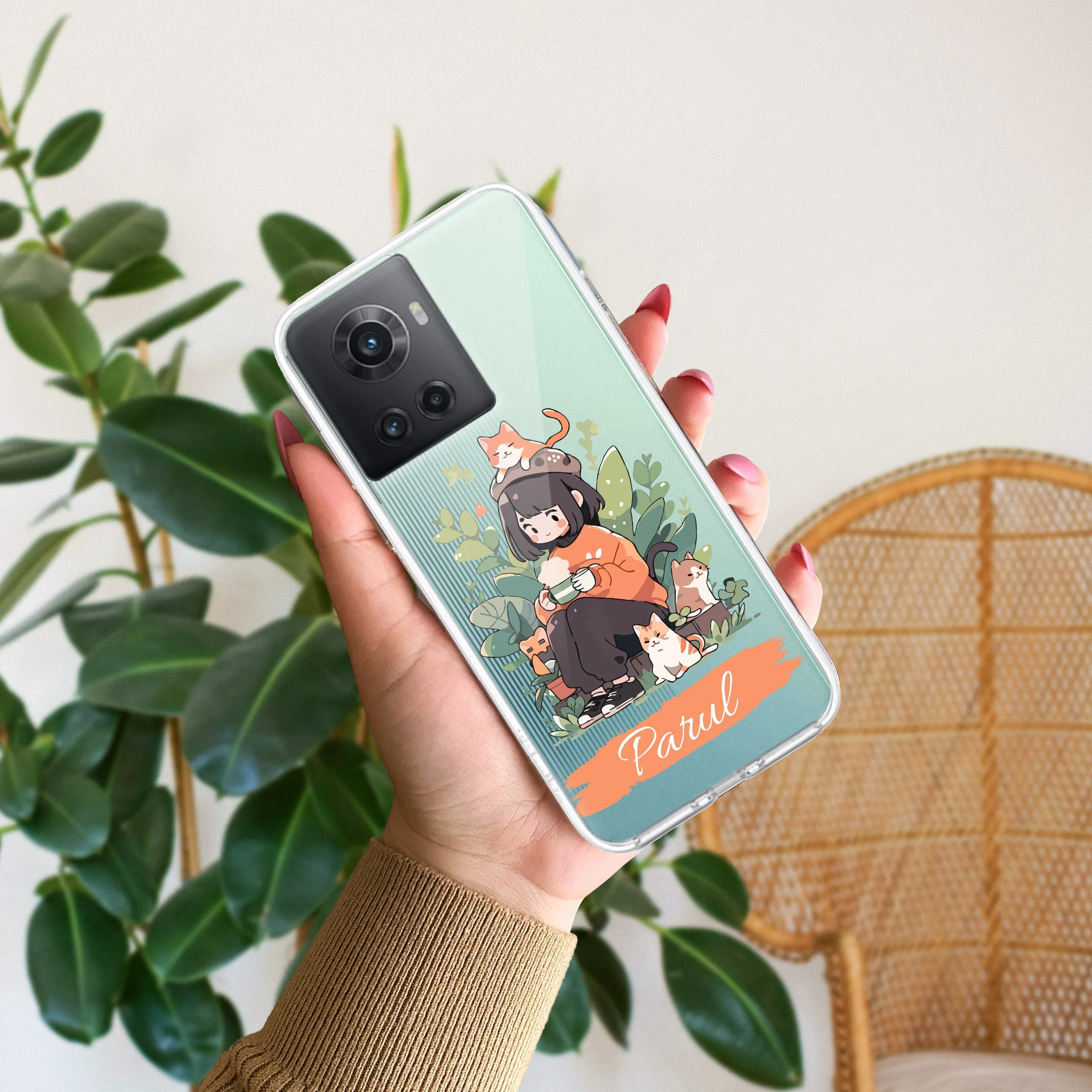 Cat Lover Customize Transparent Silicon Case For OnePlus