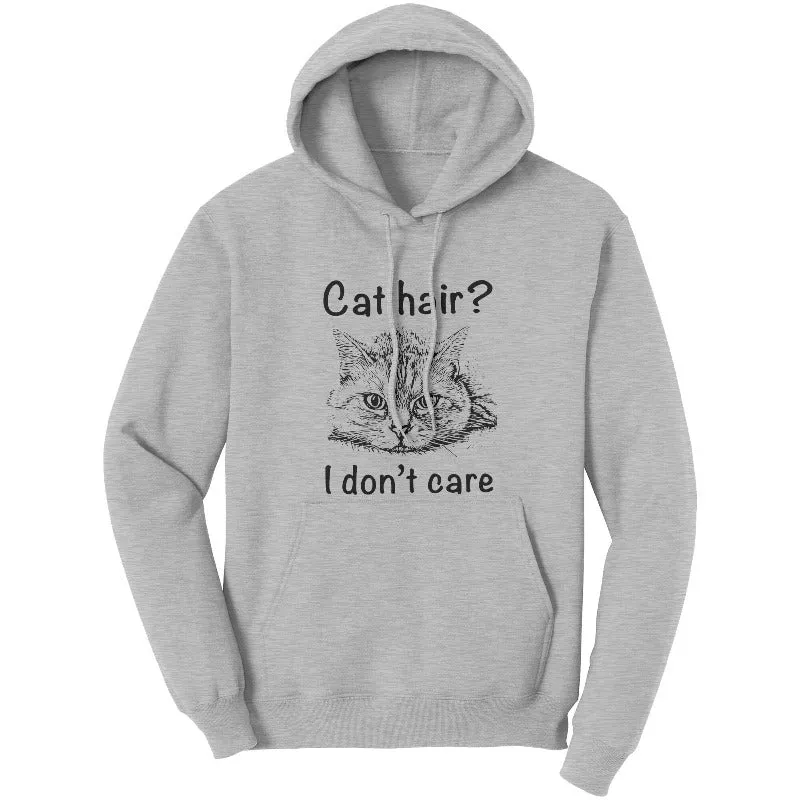 Cat Lover Hoodie Pouch Pocket "Cat Hair I Don't Care"