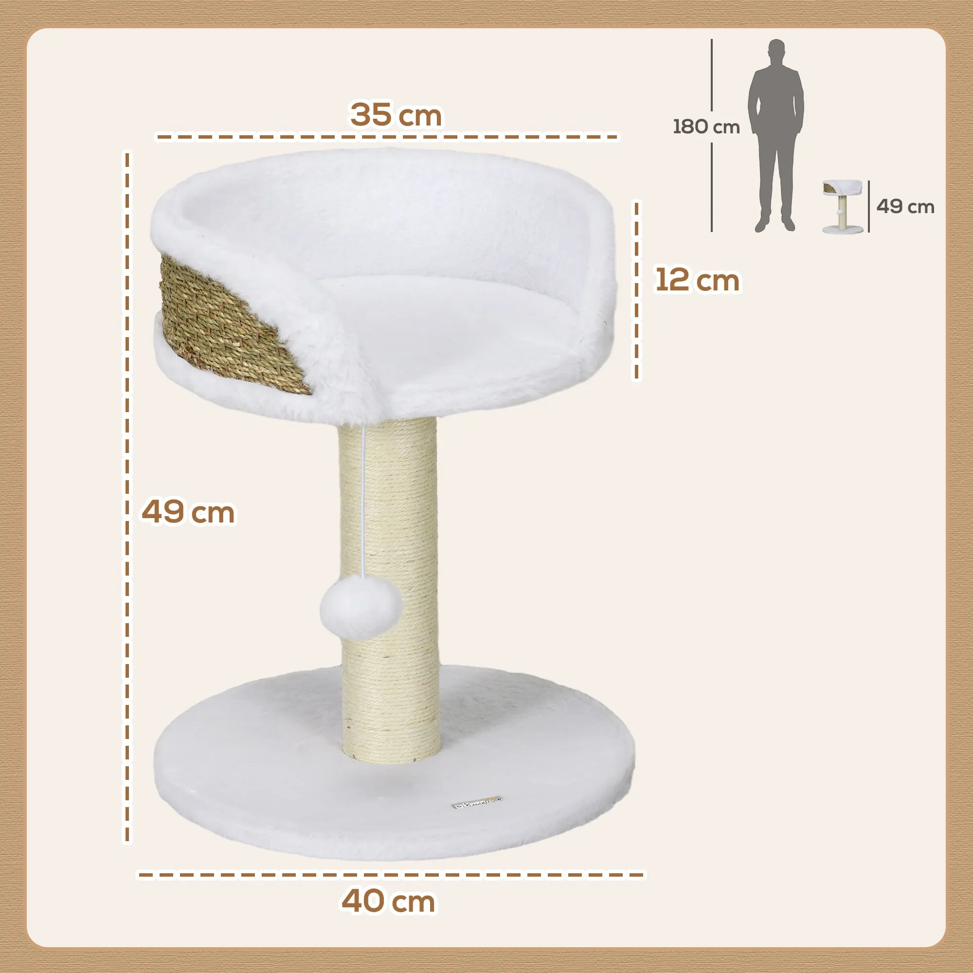 Cat Tree Tower Activity Centre with Scratching Posts White