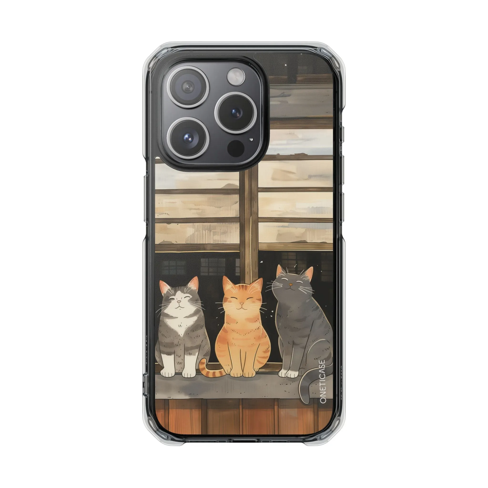 Cats Chilling Magnetic Clear Case for iPhone Series