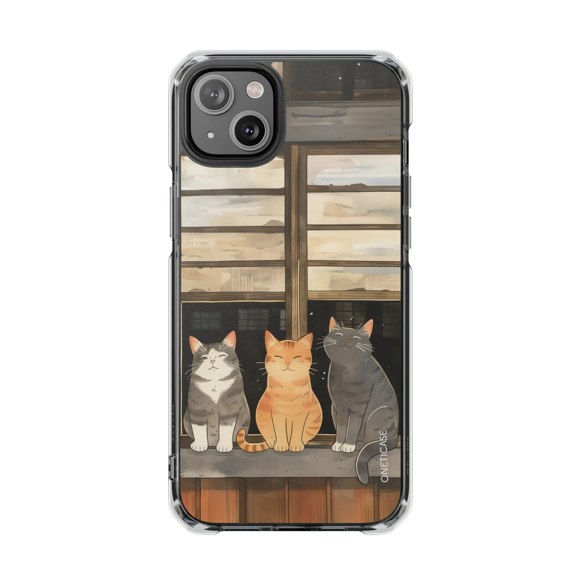 Cats Chilling Magnetic Clear Case for iPhone Series