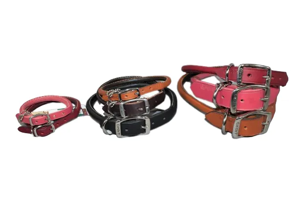 Circle T Rolled Leather Collars