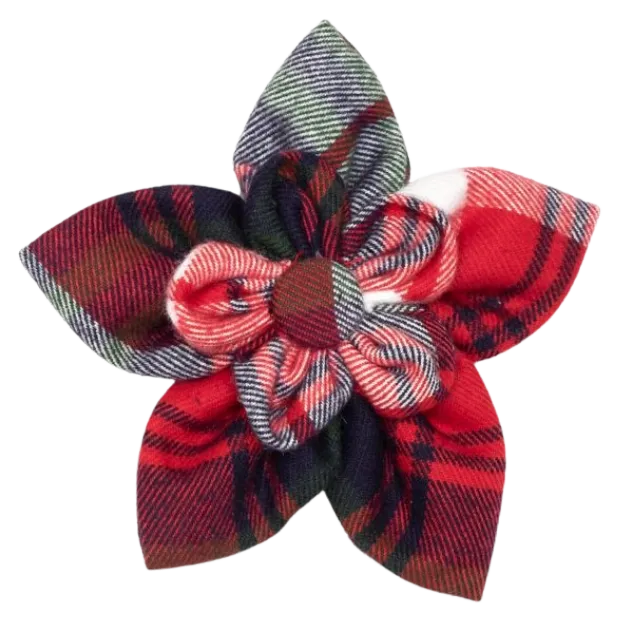 Collar Flower | Red, Green, & Navy Plaid