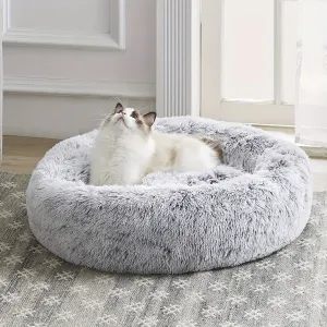 Cozy Donut Cat Bed Warm Calming  Washable with Nonslip Bottom