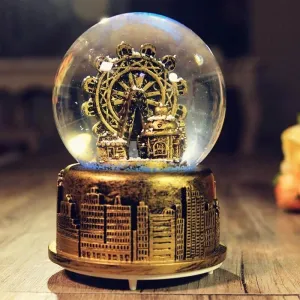 Creative LED Crystal Ball Music Box Glowing light Night Decor