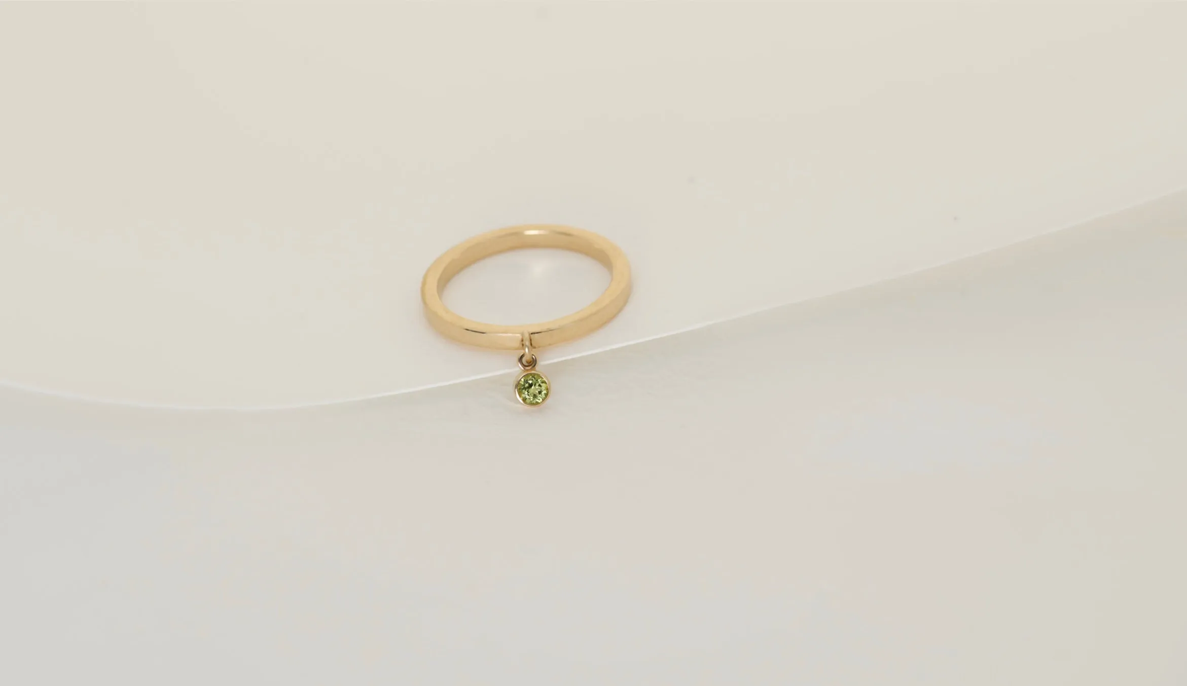 Customizable Gold Birthstone Dangle Ring