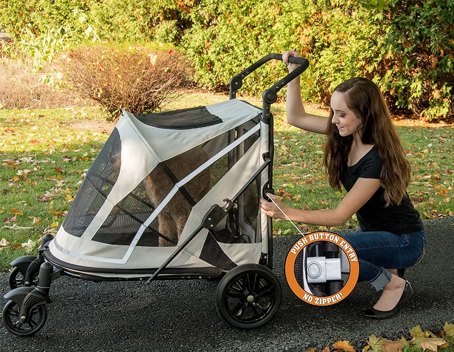 Doggie Stroller with Dual Entry Single or Multiple Dogs/Cats