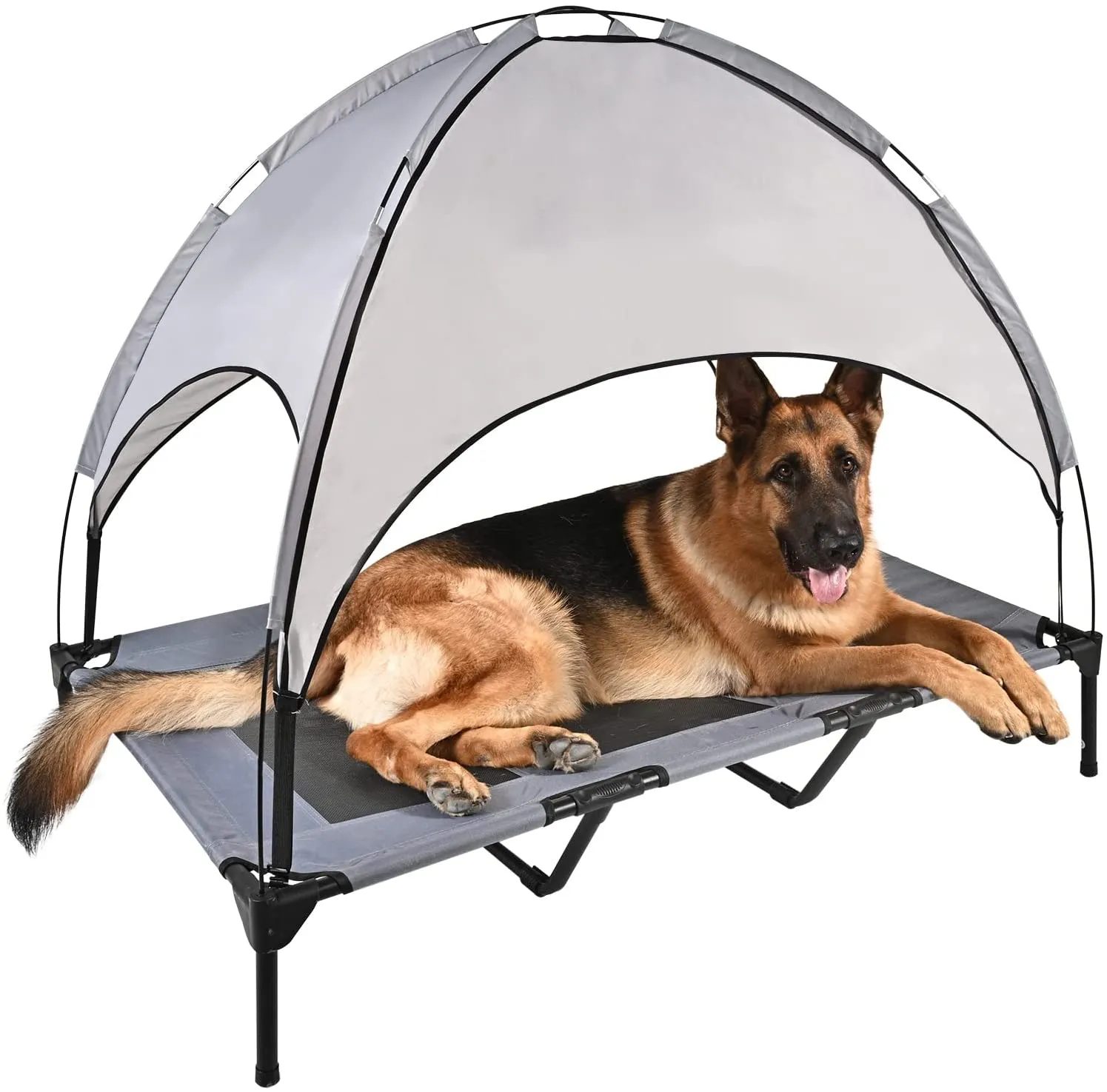 Elevated Outdoor Dog Bed with Canopy-XL