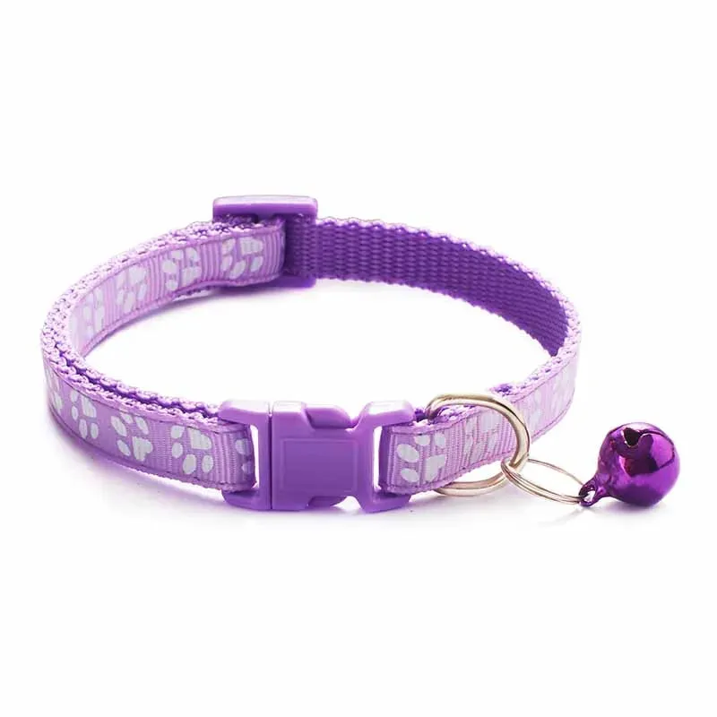 Fashion Pets Dog Collar Cartoon Funny Footprint Cute Bell Adjustable Collars For Dog Cats Puppy Pet Accessories Free Shipping