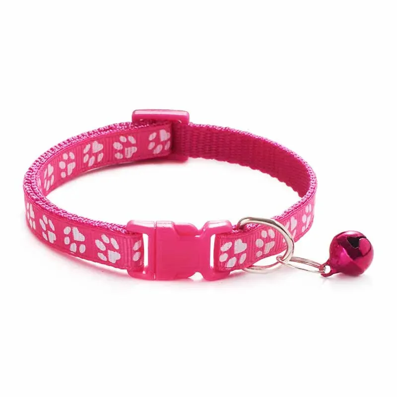 Fashion Pets Dog Collar Cartoon Funny Footprint Cute Bell Adjustable Collars For Dog Cats Puppy Pet Accessories Free Shipping