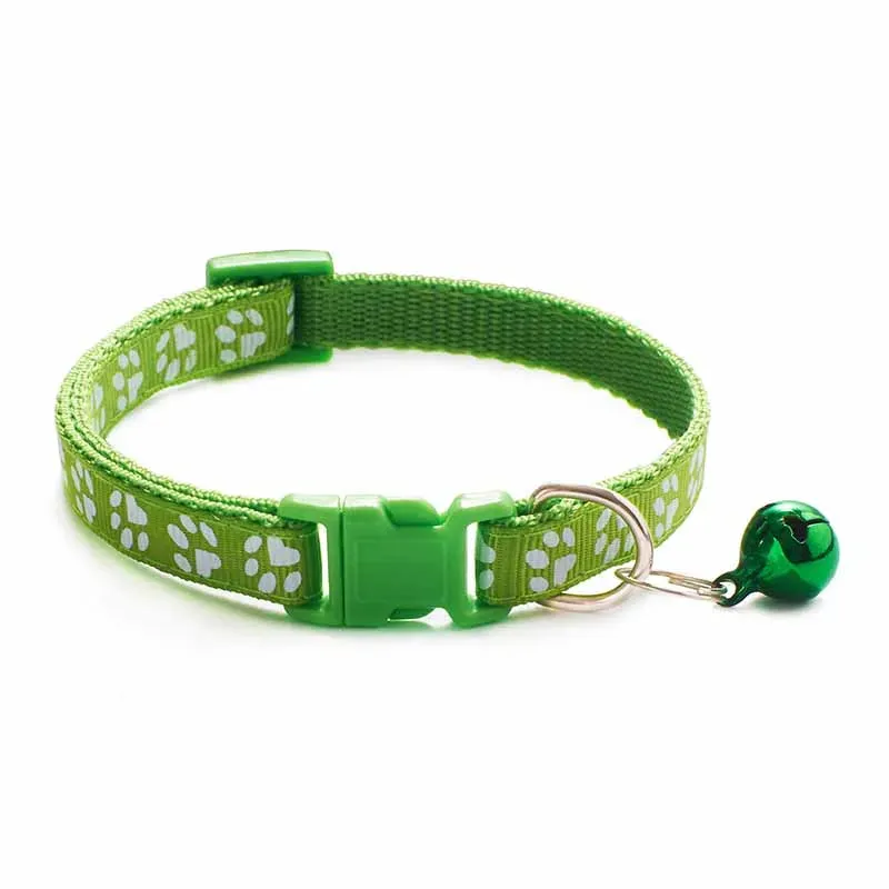 Fashion Pets Dog Collar Cartoon Funny Footprint Cute Bell Adjustable Collars For Dog Cats Puppy Pet Accessories Free Shipping