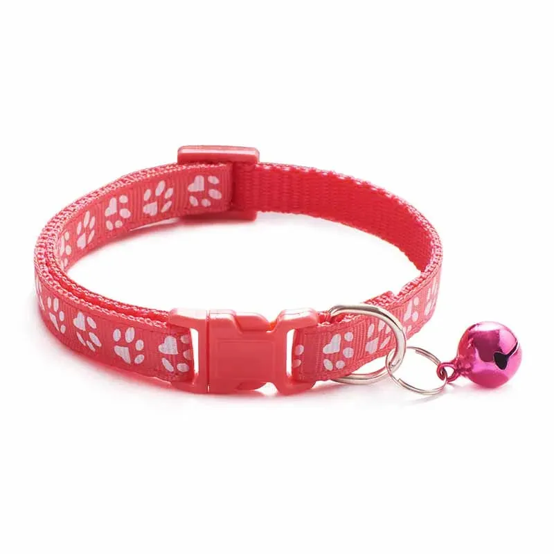 Fashion Pets Dog Collar Cartoon Funny Footprint Cute Bell Adjustable Collars For Dog Cats Puppy Pet Accessories Free Shipping