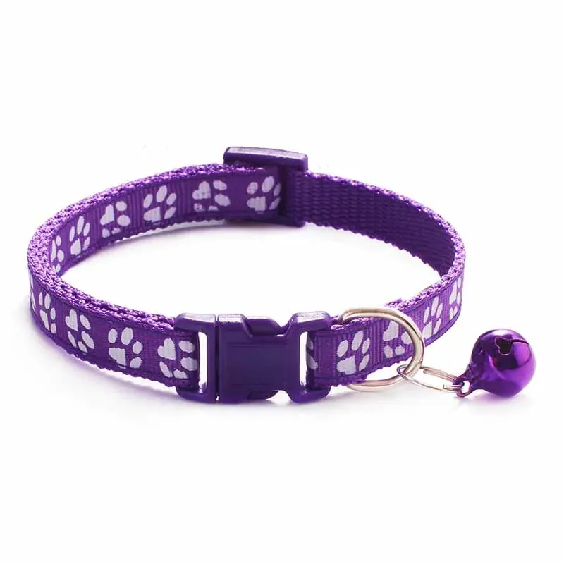 Fashion Pets Dog Collar Cartoon Funny Footprint Cute Bell Adjustable Collars For Dog Cats Puppy Pet Accessories Free Shipping