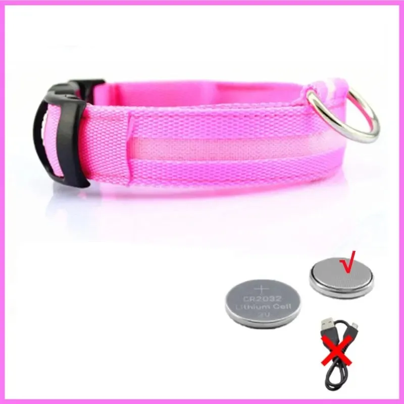 Illuminated LED Dog Collars Safety for Pets Rechargeable or Battery